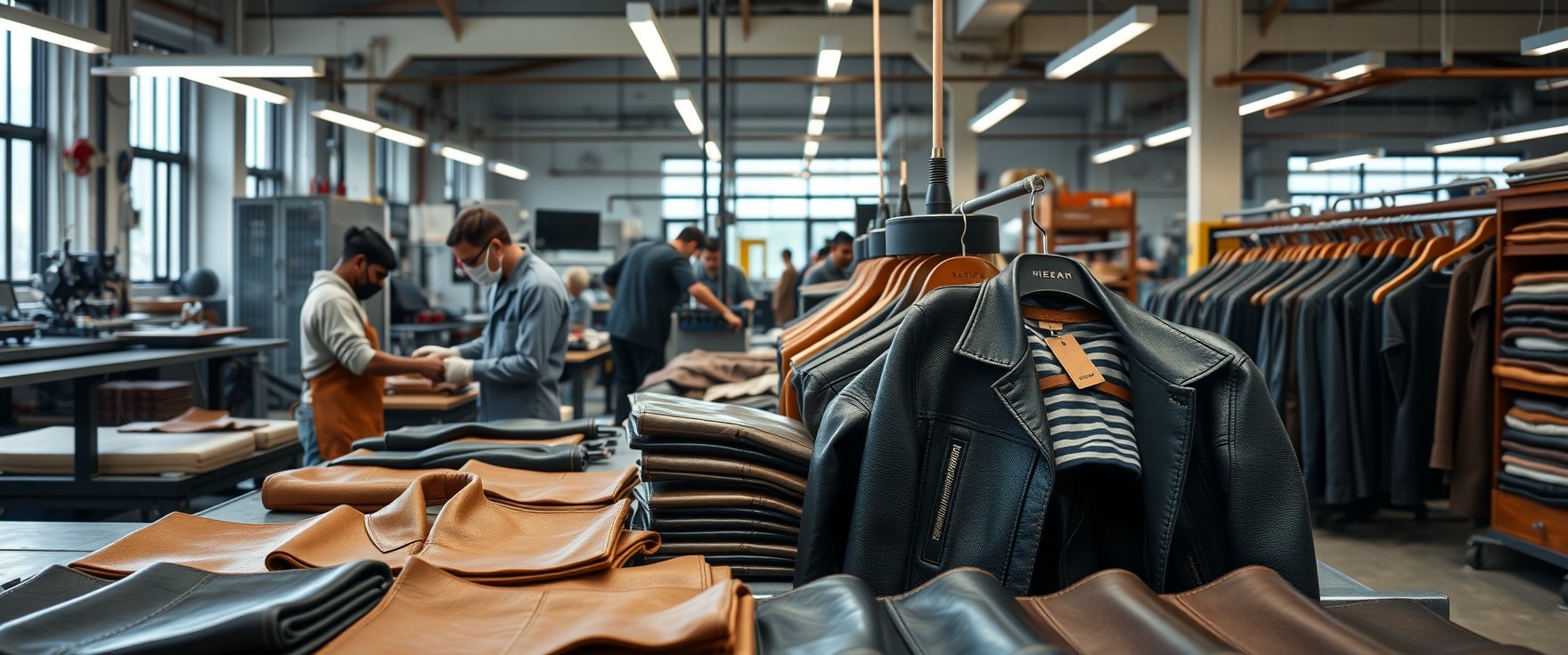 Leather jacket production